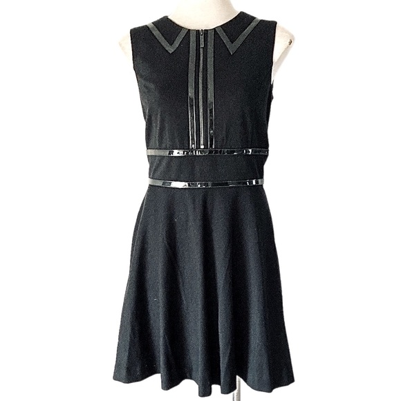 MICHAEL KORS black stretch knit fit & flare Dress - Picture 2 of 11